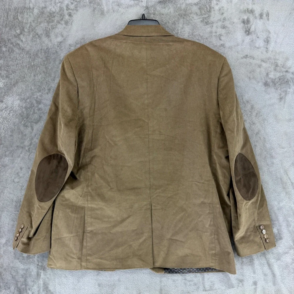 Lauren Ralph Lauren Mens 46R Corduroy Sport Coat Tan Elbow Patches Blazer 46 R